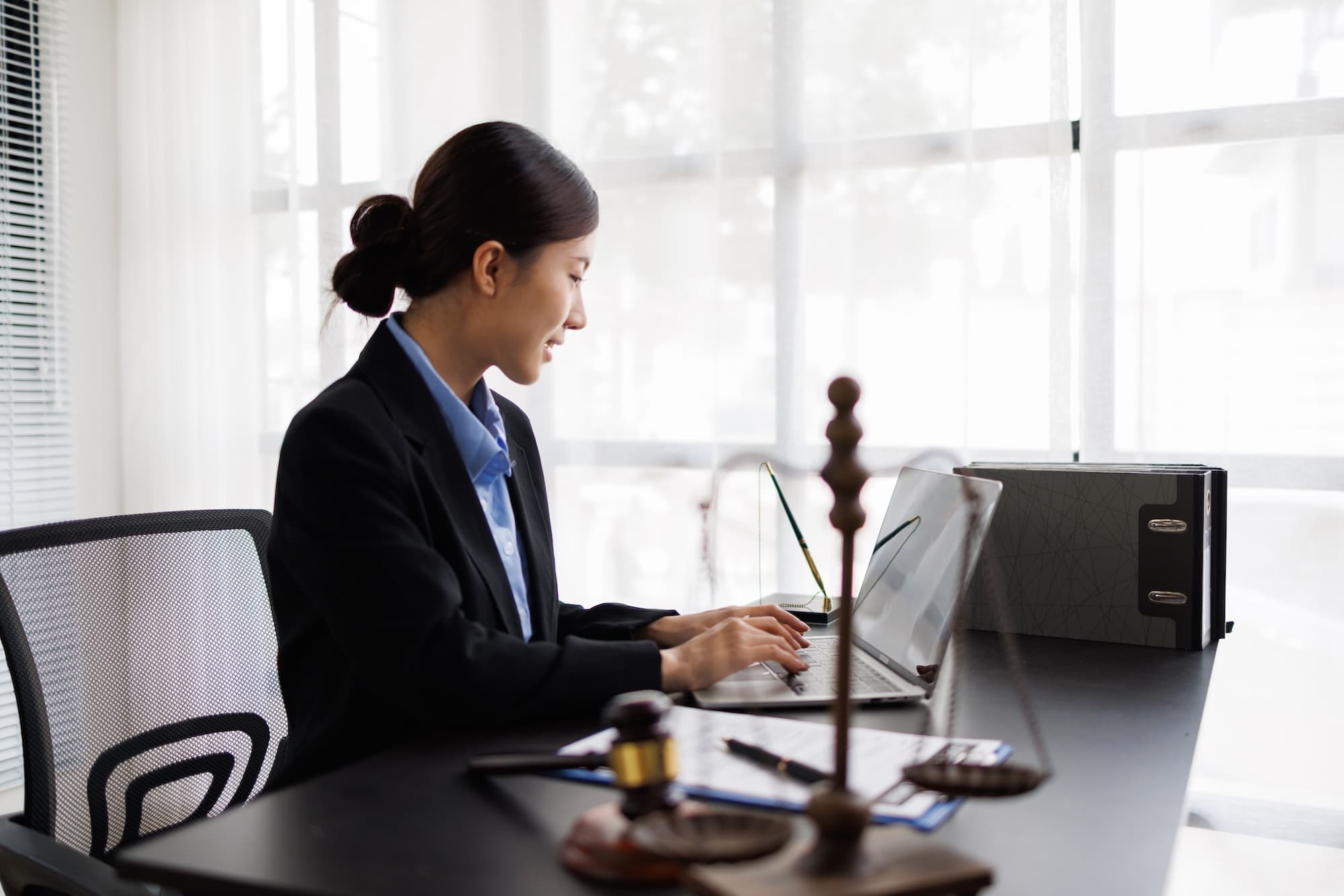 Professional consultant working at desk